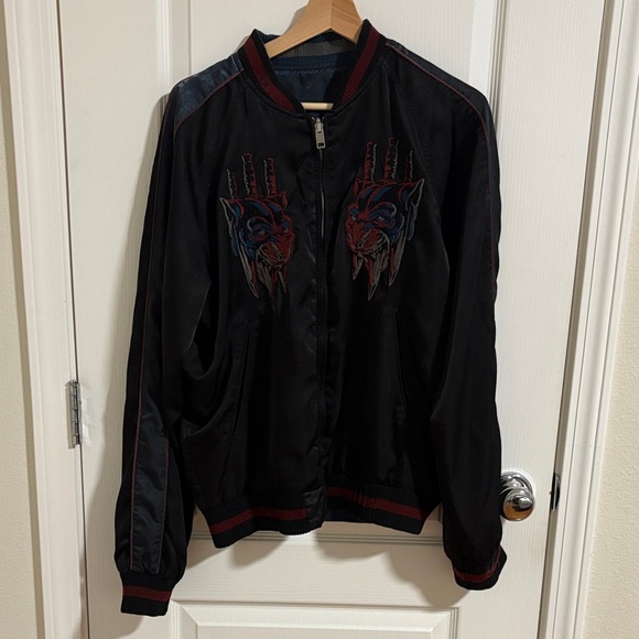 Diesel Other - Black Bomber Jacket with Embroidered Design